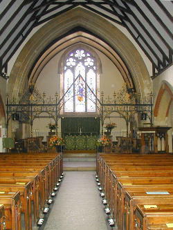 Photograph of St Peter's nave looking east