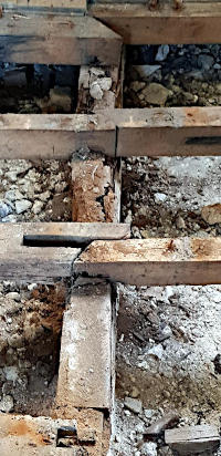 Photograph of Pew Floor Bearer Timbers in St Helen's Church