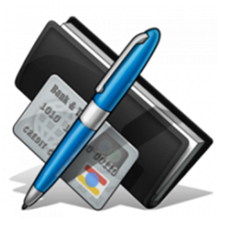 Graphic of Cheque Book, Card and Pen