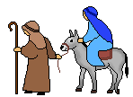 Depiction of Mary and Joseph on their Journey to Bethlehem