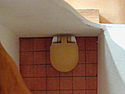 Photograph of model of Church showing new toilet