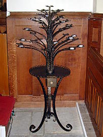 Photograph of Memorial Votive Candle Holder at St Helen's