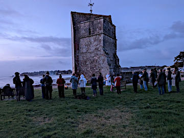 Photograph of aster Sunrise Service 2026 at the Old Church on the Duver
