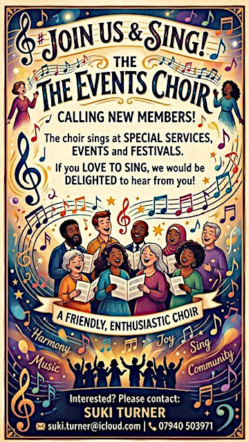Image of Poster seeking New Members of the Events Choir 