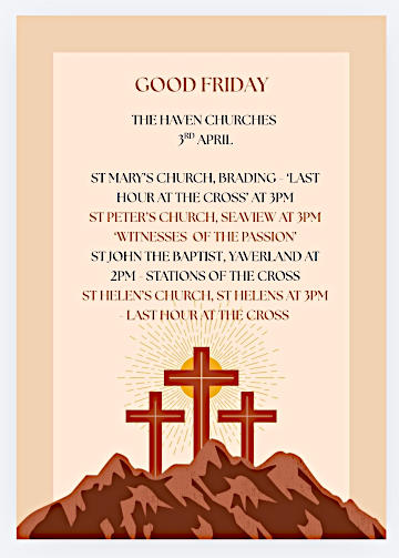 Poster with details of the services on Good Friday
