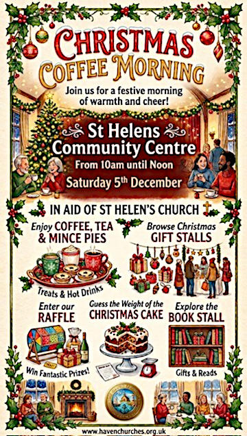 Poster for St Helen's Christmas Coffee Morning Image of Poster for St Helen's Christmas Coffee Morning